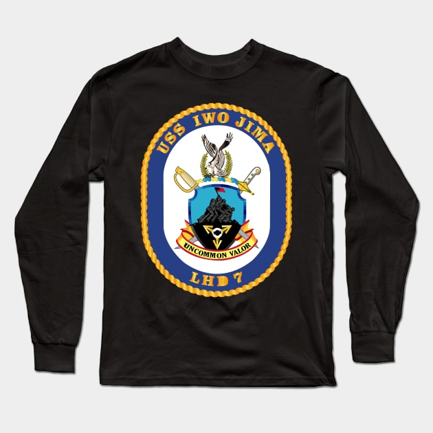 USS Iwo Jima (LHD-7) wo Txt Long Sleeve T-Shirt by twix123844